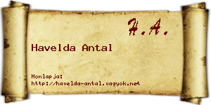 Havelda Antal névjegykártya